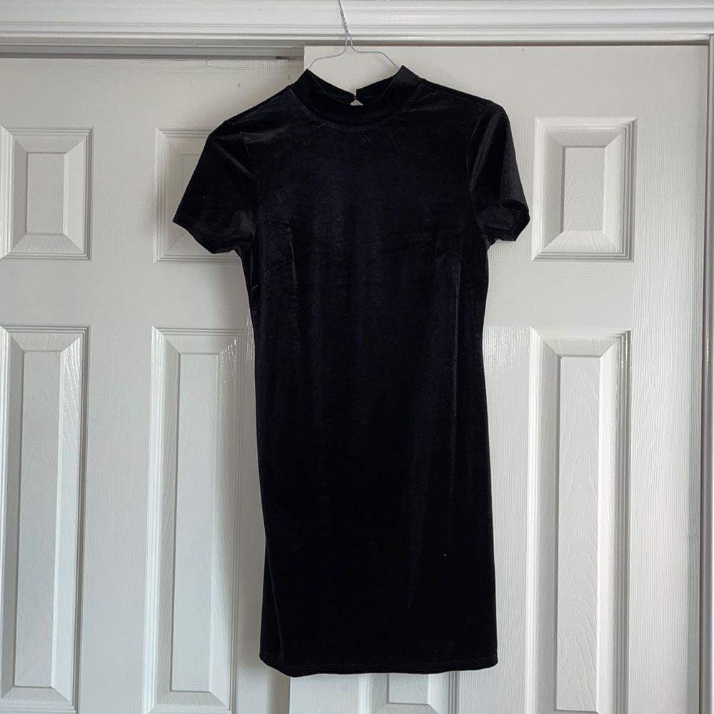 Black Velvet Open-Back Dress